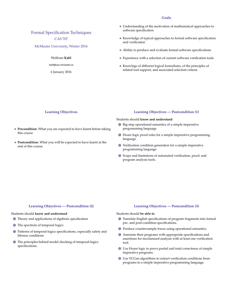formal specification techniques