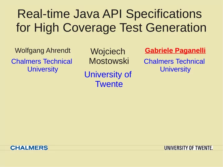 real time java api specifications for high coverage test