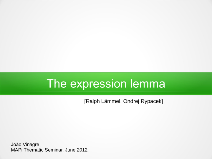 the expression lemma