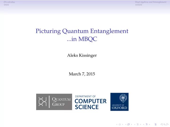 picturing quantum entanglement in mbqc