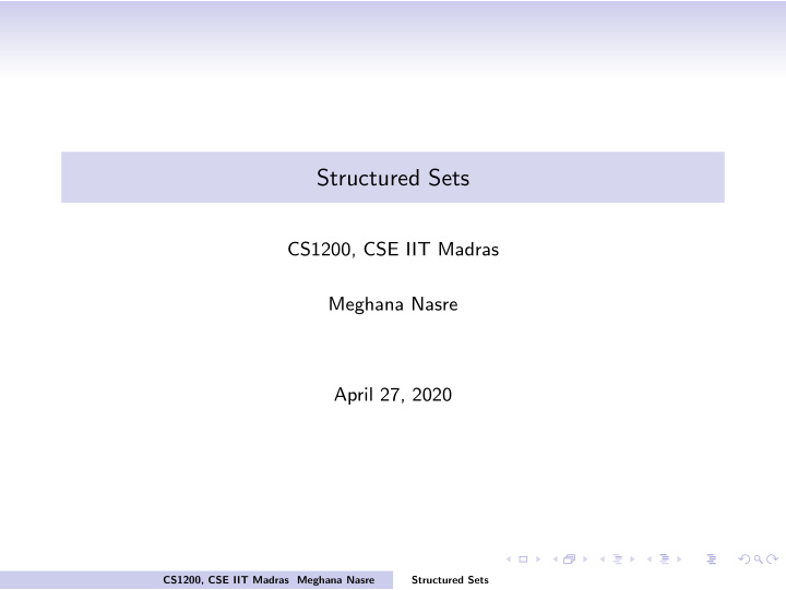 structured sets