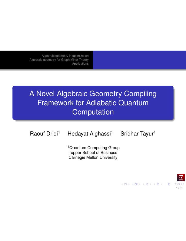 a novel algebraic geometry compiling framework for