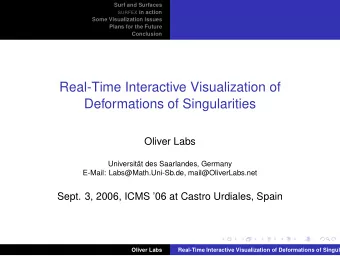 Real-Time Interactive Visualization of  Deformations of Singularities  Oliver Labs  Universit  at