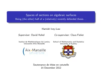 Spaces of sections on algebraic surfaces  Being (the other) half of a (relatively) recently