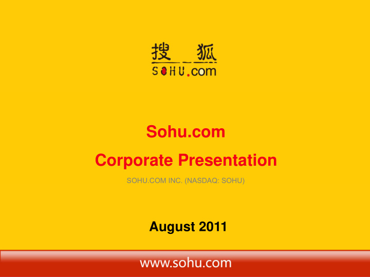 sohu com corporate presentation