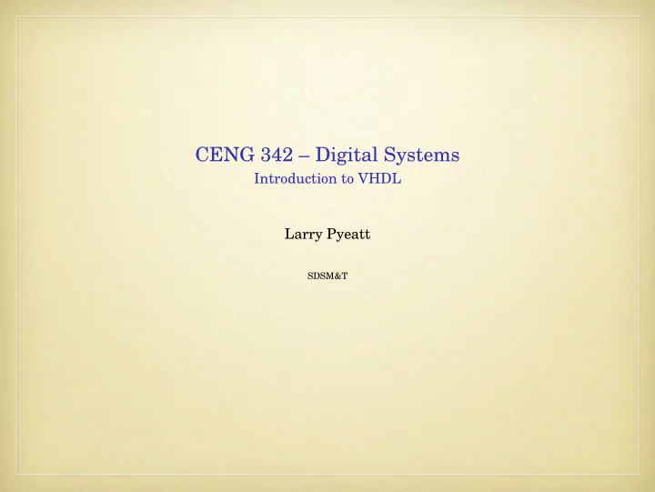 ceng 342 digital systems