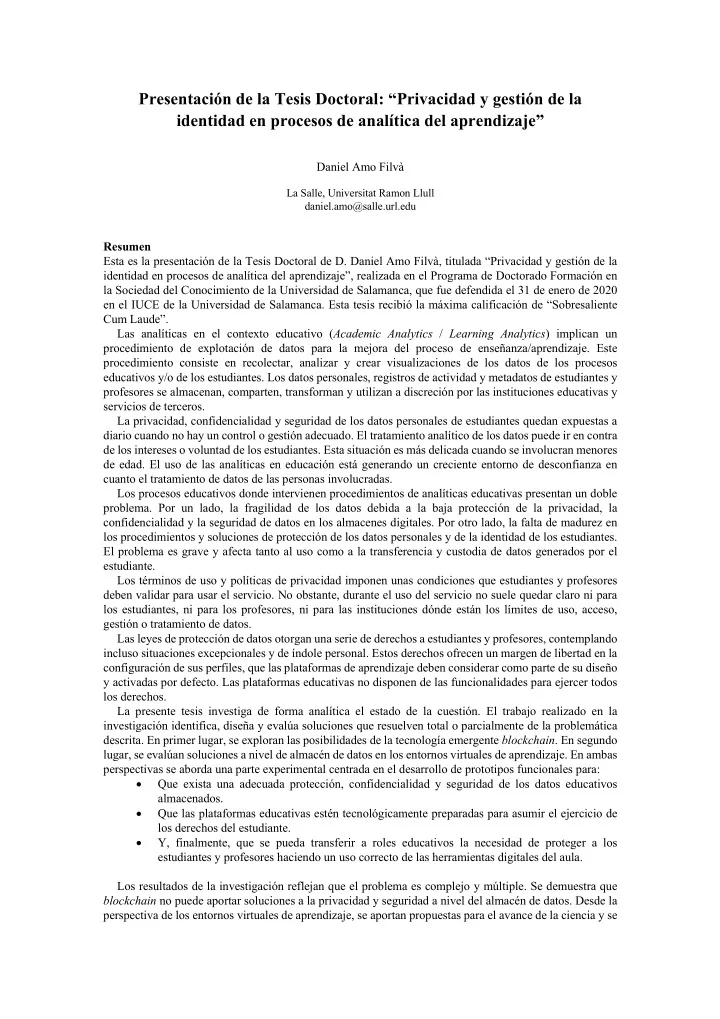 presentaci n de la tesis doctoral privacidad y gesti n de