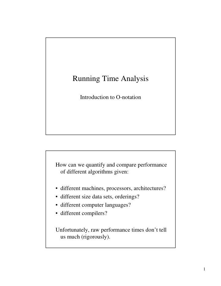 running time analysis