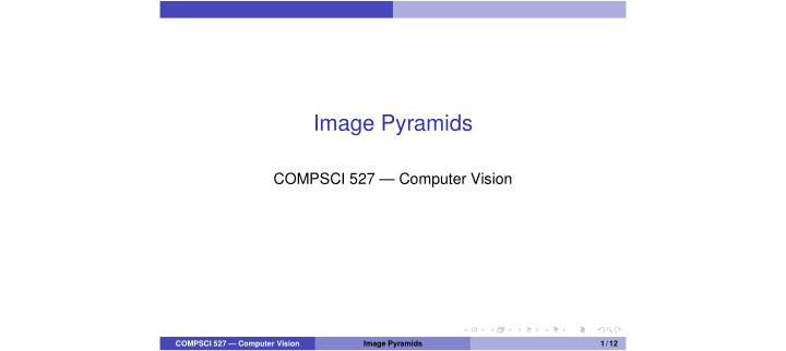 image pyramids