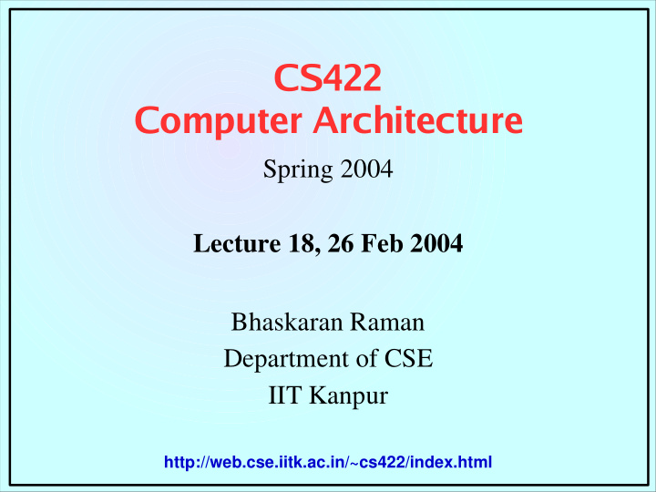 cs422 computer architecture