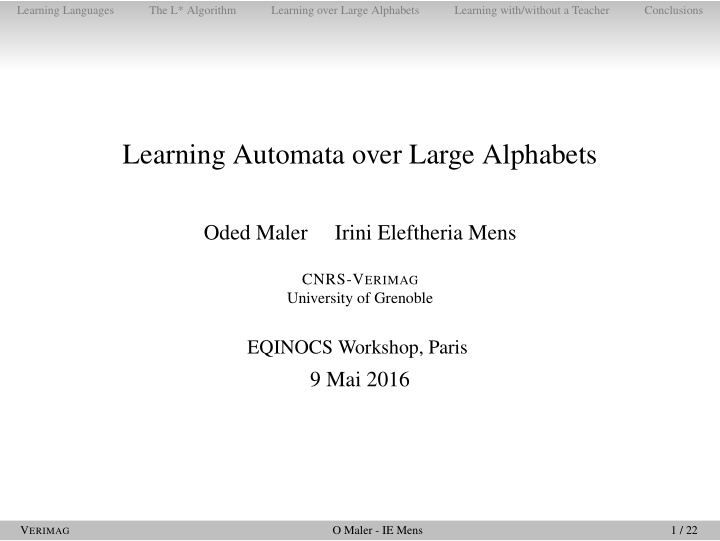 learning automata over large alphabets