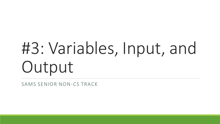 3 variables input and output