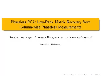 Phaseless PCA: Low-Rank Matrix Recovery from  Column-wise Phaseless Measurements  Seyedehsara
