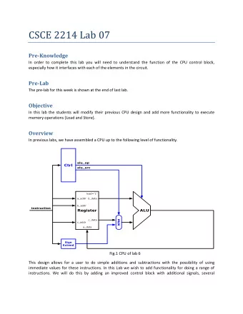 Pre-Knowledge  In order to complete this lab