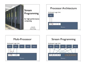 Processor Architecture  Stream  Arithmetic Logic Unit  Programming  ALU  for high-performance