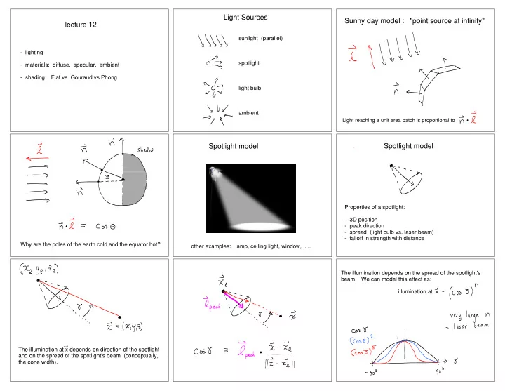 light sources sunny day model point source at infinity