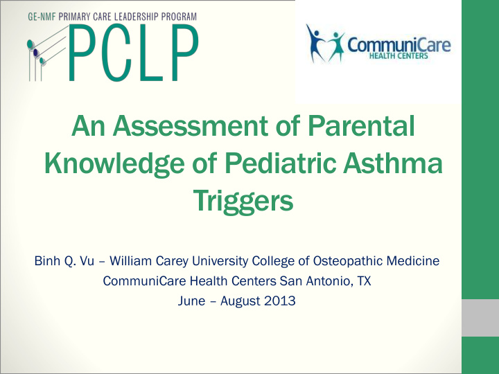 knowledge of pediatric asthma