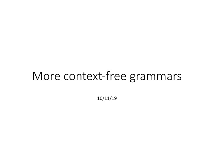 more context free grammars