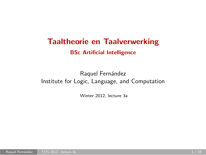 taaltheorie en taalverwerking