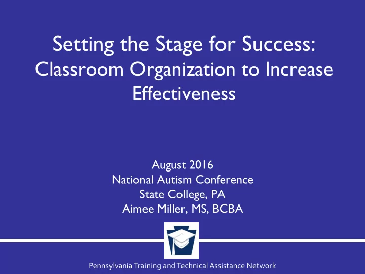 setting the stage for success