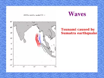 Waves  Tsunami caused by  Sumatra earthquake  Waves: Definitions Vibration ( V )  Back and forth