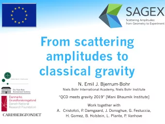 From scattering  amplitudes to  classical gravity  N. Emil J. Bjerrum-Bohr  Niels Bohr