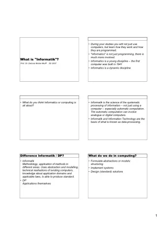 1  What about Media and Computing?  We are NOT  We structure media  Designers  investigate