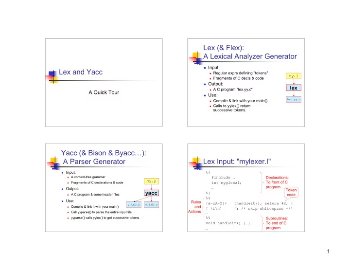 lex flex a lexical analyzer generator
