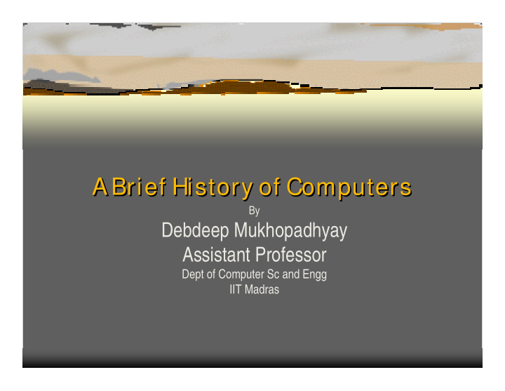 a brief history of computers a brief history of computers