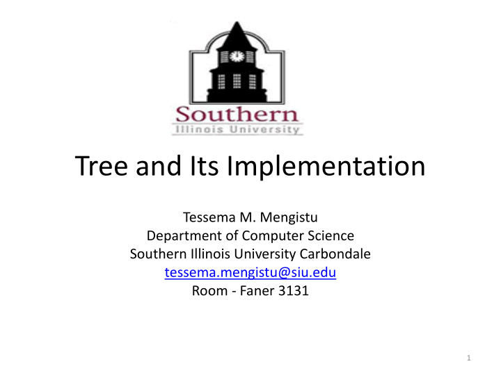 tree and its implementation