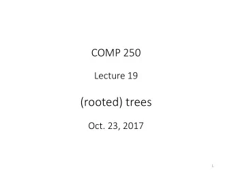 (rooted) trees  Oct. 23, 2017  1  Linear Data Structures  linked list  array  Non-Linear Data