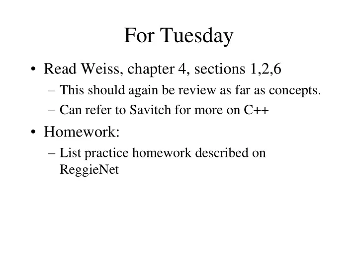 for tuesday