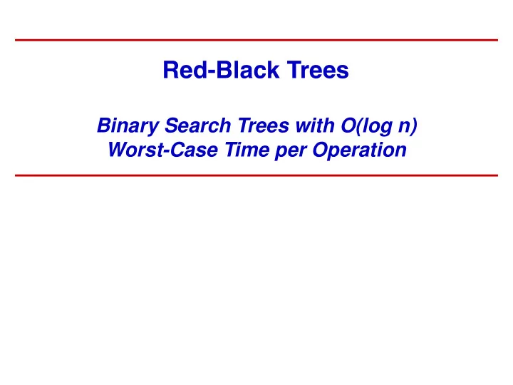 red black trees