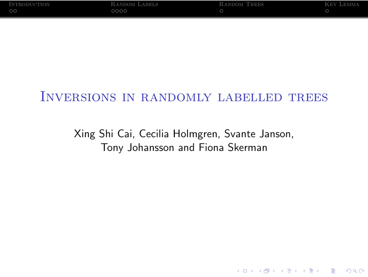 inversions in randomly labelled trees