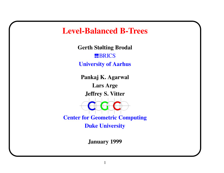 level balanced b trees