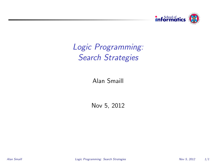 logic programming search strategies
