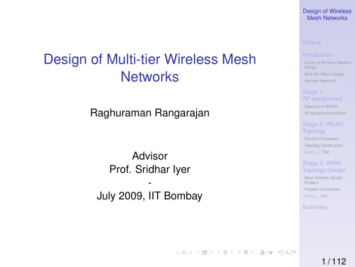 design of multi tier wireless mesh