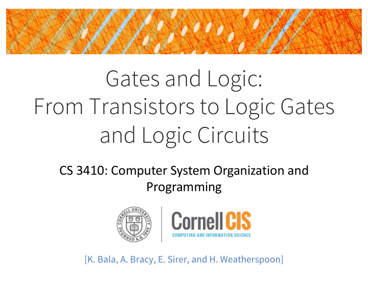 gates and logic from transistors to logic gates and logic