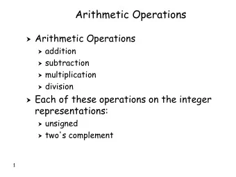 Arithmetic Operations  Arithmetic Operations  addition  subtraction  multiplication