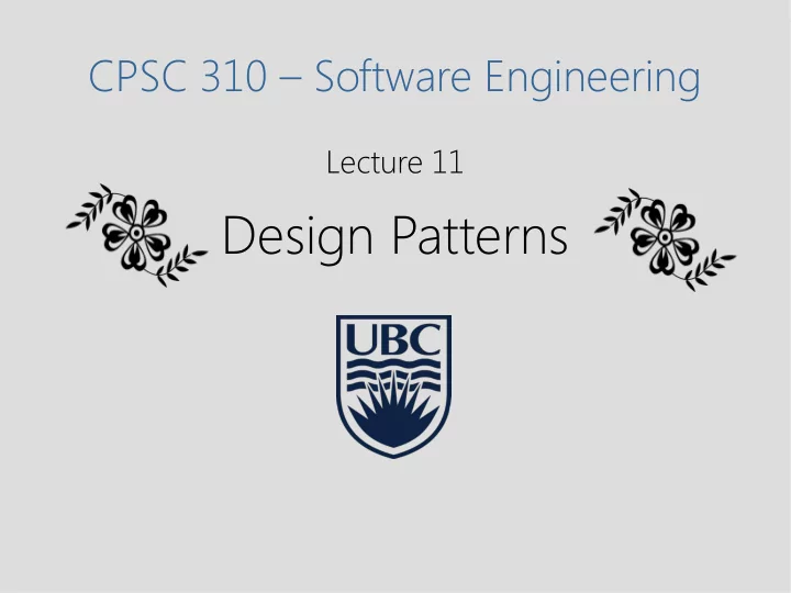 design patterns learning goals