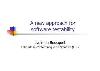 A new approach for  software testability  Lydie du Bousquet  Laboratoire dInformatique de