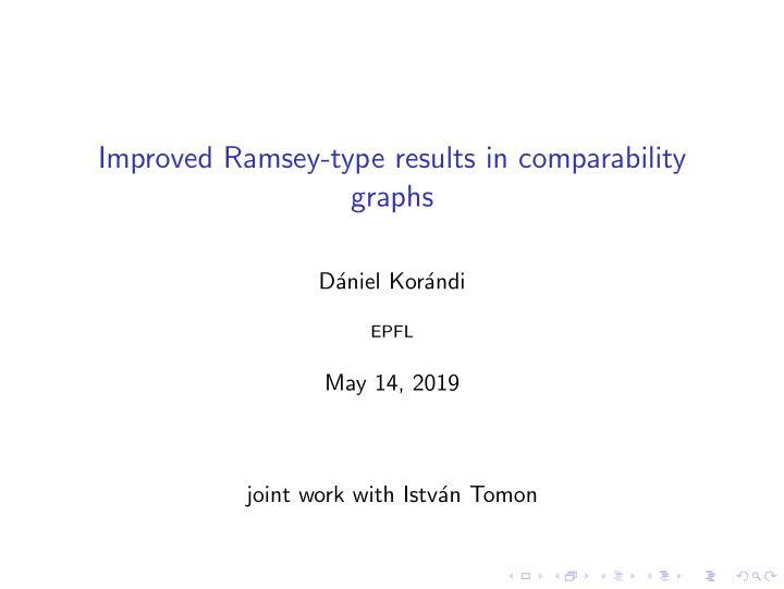 improved ramsey type results in comparability graphs