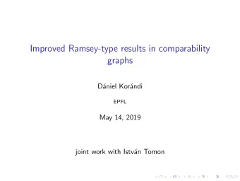 Improved Ramsey-type results in comparability  graphs  D  aniel Kor  andi  EPFL  May 14, 2019
