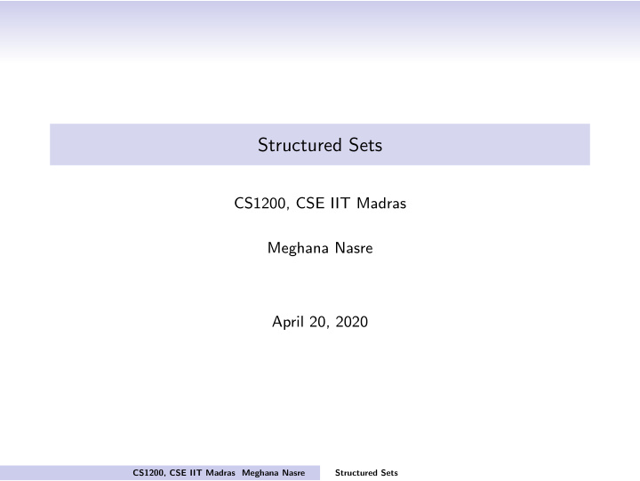 structured sets