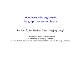 A universality argument  for graph homomorphisms cka 2 and Yangjing Long 3  Fiala 1 , Jan Hubi