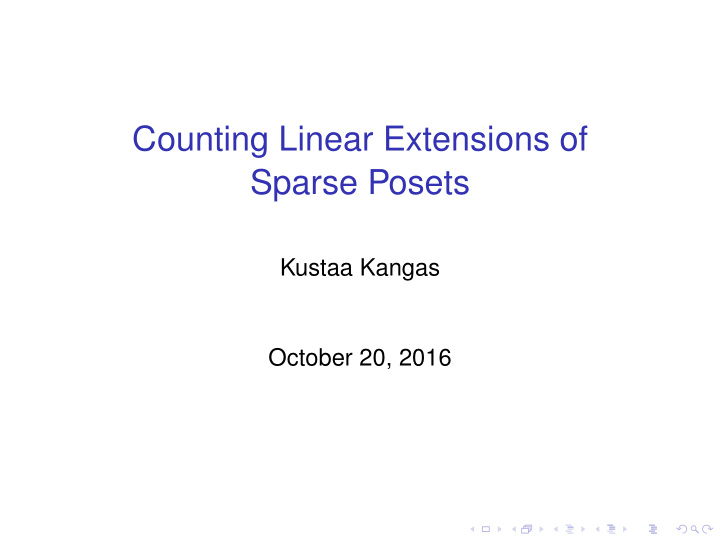 counting linear extensions of sparse posets