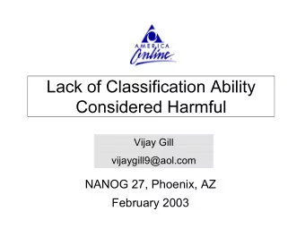 NANOG 27, Phoenix, AZ  February 2003  Vendors Please Pay Attention   Security  Security