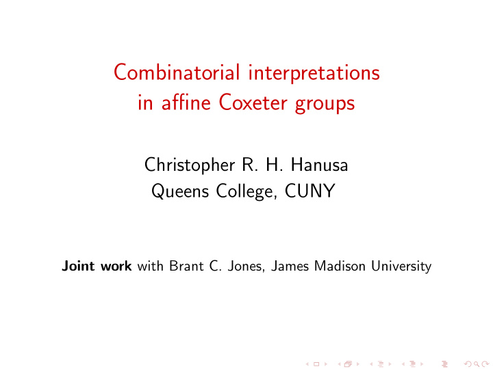 combinatorial interpretations in affine coxeter groups