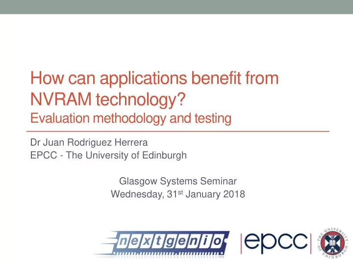 how can applications benefit from nvram technology