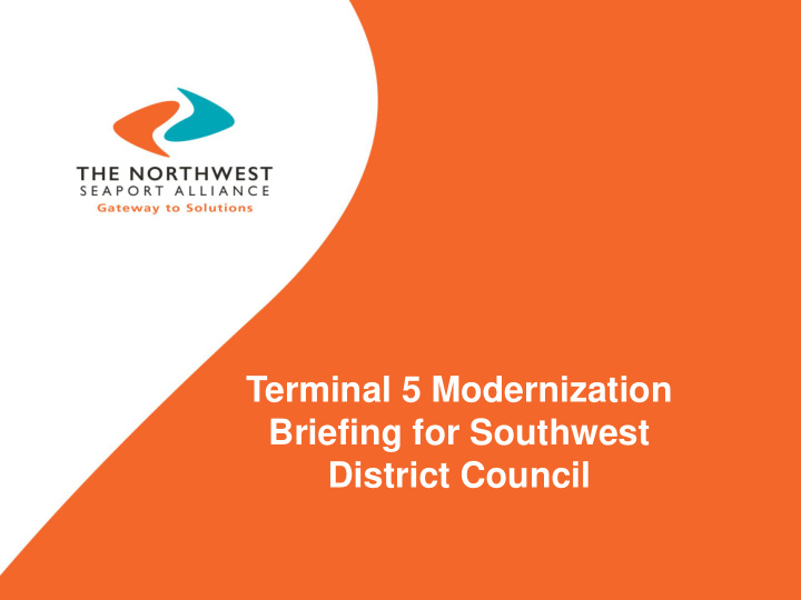 terminal 5 modernization briefing for southwest district